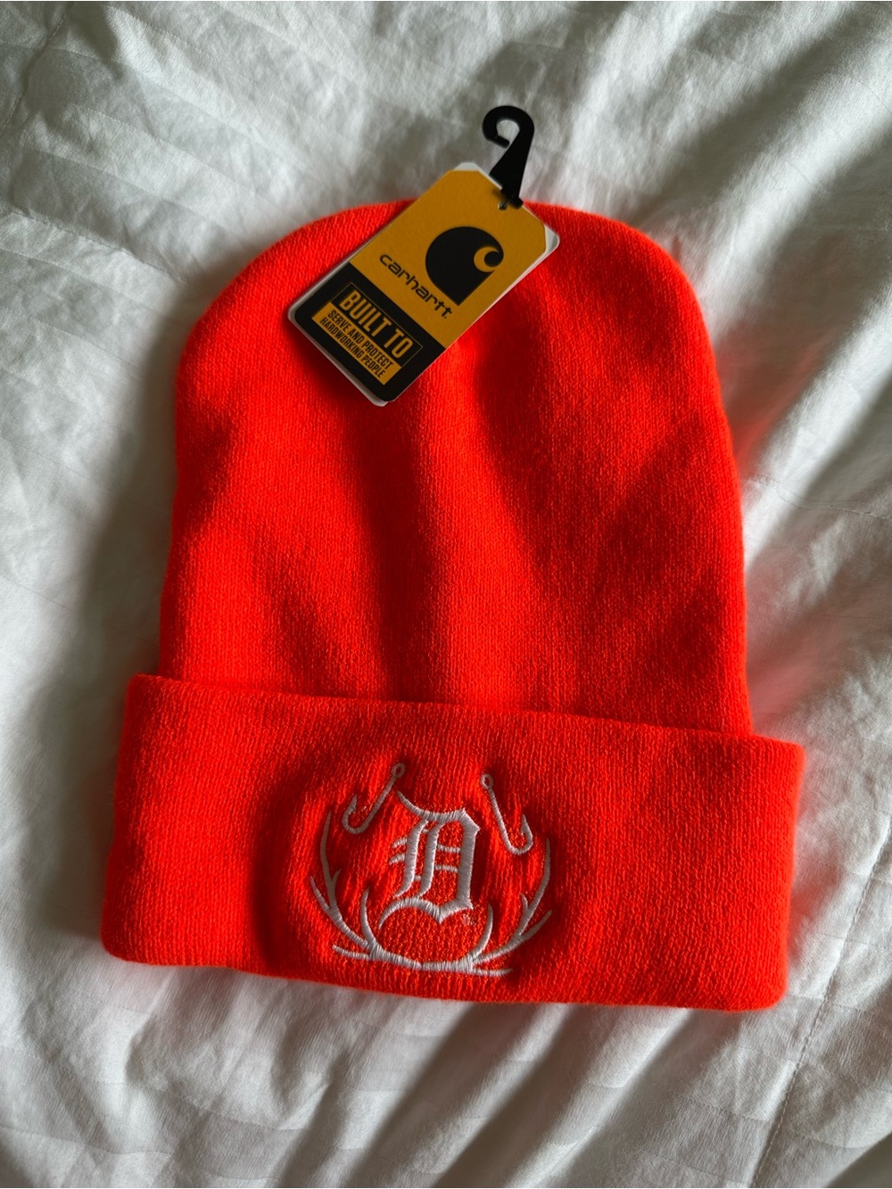 Carhartt Kids Bright Orange Cuffed Beanie with Embroidered Logo